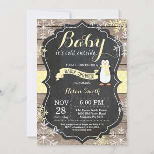 Baby is Koud Buiten pinguïn Baby shower Kaart