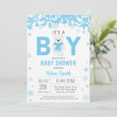 Baby is Koud Buiten Polar Beer Boy Baby shower Kaart (Staand voorkant)