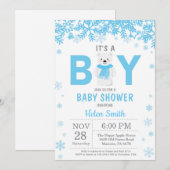 Baby is Koud Buiten Polar Beer Boy Baby shower Kaart (Voorkant / Achterkant)