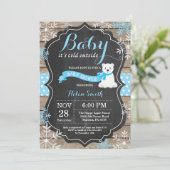 Baby is Koud Buiten Polar Beer Boy Baby shower Kaart (Staand voorkant)