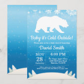Baby is Koud Buiten Polar Beer Boy Baby shower Kaart (Voorkant / Achterkant)