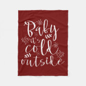 Baby is koud buiten  rood en wit kerst fleece deken (Voorkant)