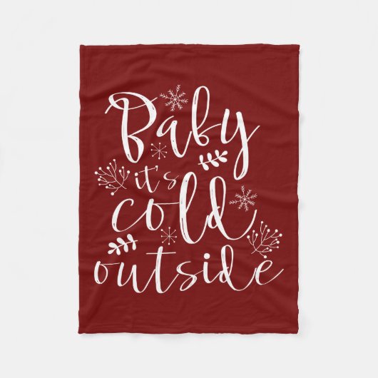 Baby is koud buiten rood en wit kerst fleece deken (Voorkant)