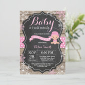 Baby is Koud Buiten Roze Baby shower Kaart (Staand voorkant)