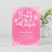 Baby is koud buiten roze winter Baby shower Kaart (Staand voorkant)