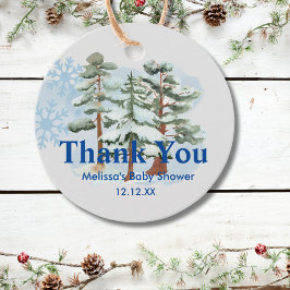 Baby is koud buiten sneeuwvlok winter bedankjes labels