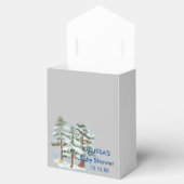 Baby is koud buiten sneeuwvlok winterbos bedankdoosjes (Geopend)