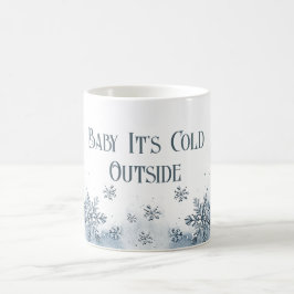 Baby is koud buiten Snowflakes Blue Koffiemok