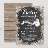 Baby is Koud Buiten Snowman Baby shower Kaart (Voorkant / Achterkant)