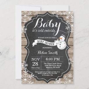 Baby is Koud Buiten Snowman Baby shower Kaart