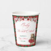 Baby is koud buiten teddybeer meisje Baby shower Papieren Bekers (Achterkant)