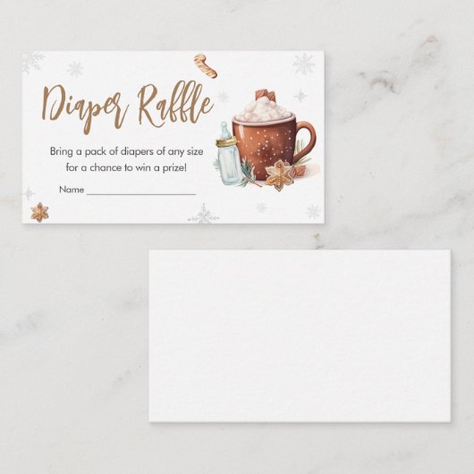 Baby is koud buiten warme cacao luier rafel informatiekaartje (Voorkant / Achterkant)