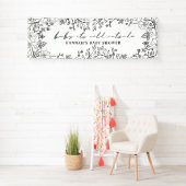 Baby is koud buiten Whimsical Floral Line Art Spandoek (Insitu)