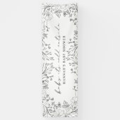 Baby is koud buiten Whimsical Floral Line Art Spandoek (Verticaal)