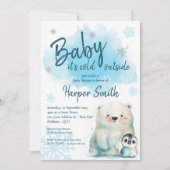 Baby is koud Buiten Winter Baby shower Kaart (Voorkant)