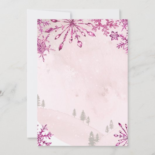 Baby is koud buiten Winter Pink Baby Girl Shower Kaart (Achterkant)