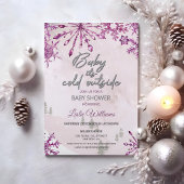 Baby is koud buiten Winter Pink Baby Girl Shower Kaart