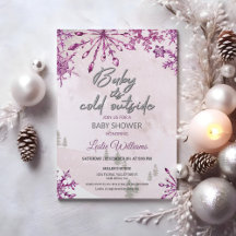 Baby is koud buiten Winter Pink Baby Girl Shower