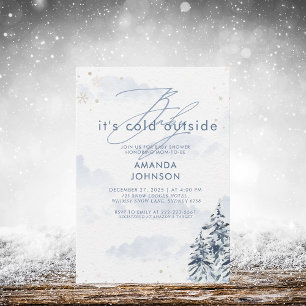 Baby is koud buiten wintergroen Baby shower Kaart