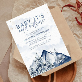 Baby is koud buiten wintergroen Baby shower Kaart