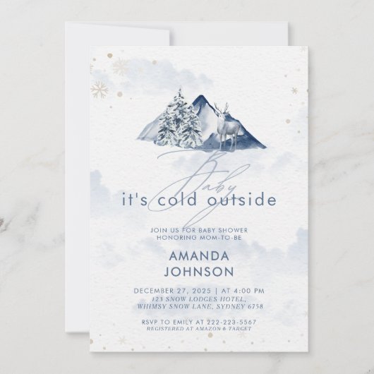 Baby is koud buiten wintergroen Baby shower Kaart (Voorkant)