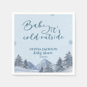 Baby is koud buiten winterse sneeuwvlok baby showe servet (Voorkant)