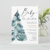 Baby is koud buiten witte blauwe jongen moderne do kaart (Staand voorkant)