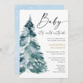 Baby is koud buiten witte blauwe jongen moderne do kaart (Voorkant / Achterkant)