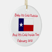 Baby is koud in texas 2021 keramisch ornament (Rechts)
