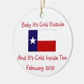 Baby is koud in texas 2021 keramisch ornament (Links)