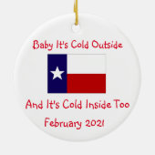 Baby is koud in texas 2021 keramisch ornament (Achterkant)