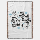 Baby is Koudbuiten typografie Holiday Deken (Voorkant Verticaal)