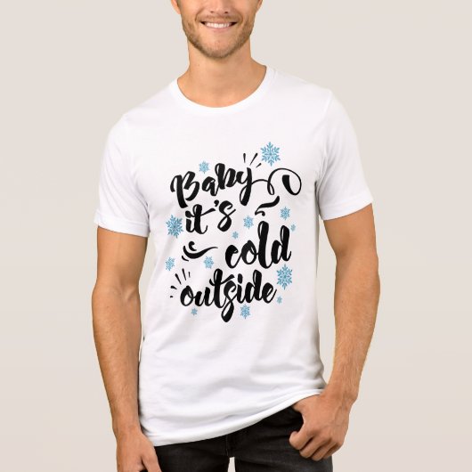 Baby is Koudbuiten typografie Holiday Tri-Blend Shirt (Voorkant)