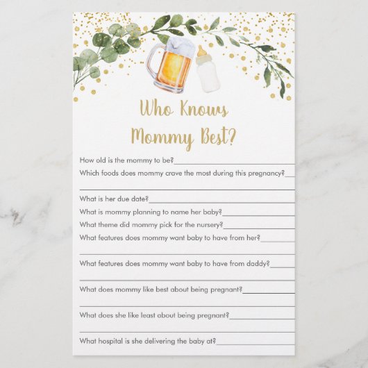 Baby is kweekgroen die mama het beste spel kent (Voorkant)