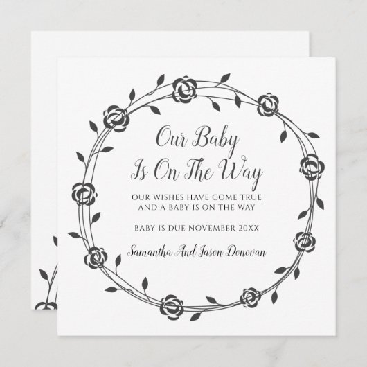 Baby is onderweg, bloederige buikjes met een grote aankondiging (Voorkant / Achterkant)