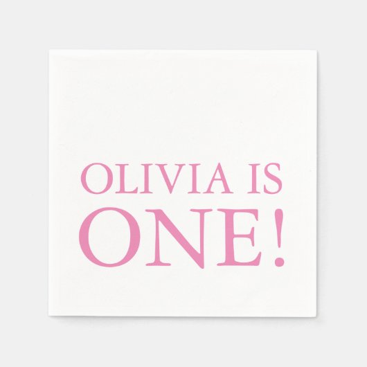 Baby is One First Birthday Party Napkins Custom Servet (Voorkant)