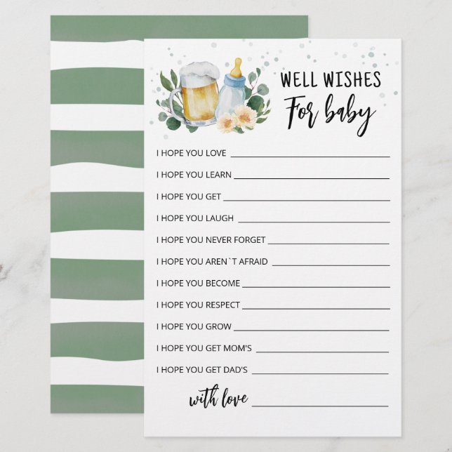 Baby is op komst Bewerkbare goede wensen voor de b (Voorkant / Achterkant)