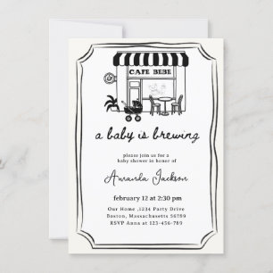 baby is op komst   Thuis cafe thema BABY SHOWER Kaart