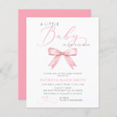 Baby is op weg naar Pink Bow Girl Baby shower (Voorkant / Achterkant)