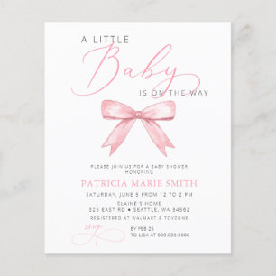 Baby is op weg naar Pink Bow Girl Baby shower