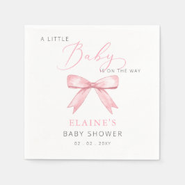 Baby is op weg naar Pink Bow Girl Baby shower Servet