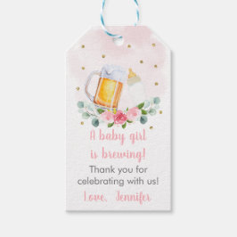 Baby is roze Baby shower Cadeaulabel