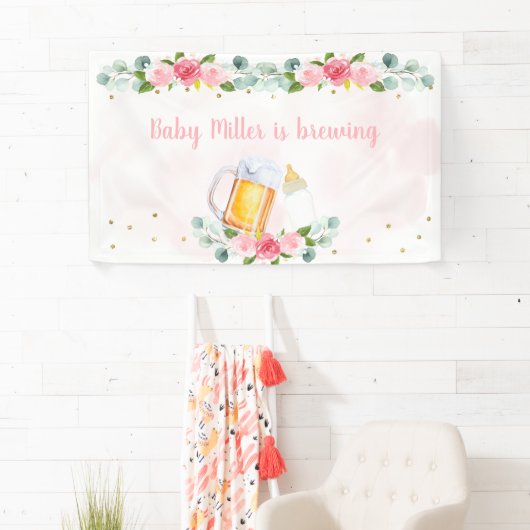 Baby is roze Baby shower Spandoek (Insitu)