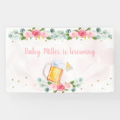 Baby is roze Baby shower Spandoek (Horizontaal)