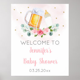 Baby is roze Baby shower welkomstwoord Poster