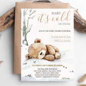 Baby It’s Cold Outside bear Baby Shower Invitation Kaart