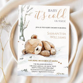 Baby It’s Cold Outside bear Baby Shower Invitation Kaart