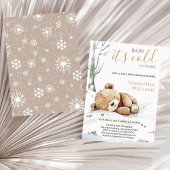 Baby It’s Cold Outside bear Baby Shower Invitation Kaart