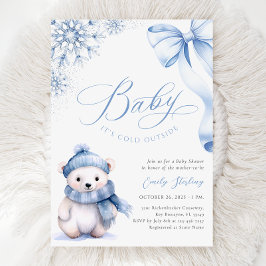 Baby It’s Cold Outside Bear Baby Shower Kaart