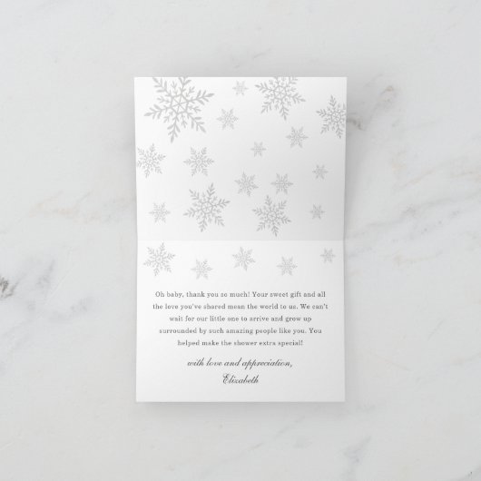 Baby It’s Cold Outside Pink Bow Bedankkaart (Binnen)